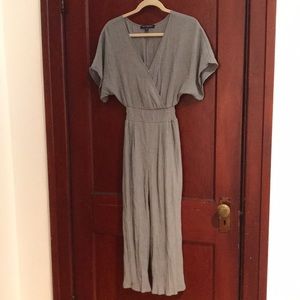 Flattering jumpsuit - grey (blueish tint), size XS.